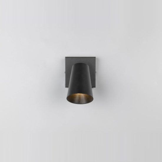 Applique per comodino camera da letto nera con anello intercambiabile nero o oro interruttore