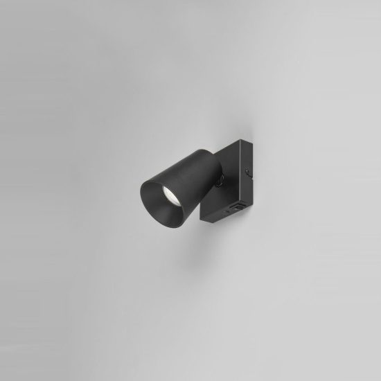 Applique per comodino camera da letto nera con anello intercambiabile nero o oro interruttore