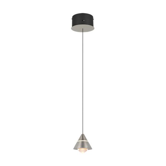 Lampada a sospensione led 7w cct 2300k 3000k 4000k per sala da pranzo moderna conica nichel opaco