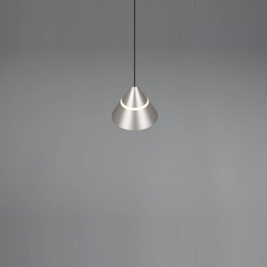 Lampada a sospensione led 7w cct 2300k 3000k 4000k per sala da pranzo moderna conica nichel opaco