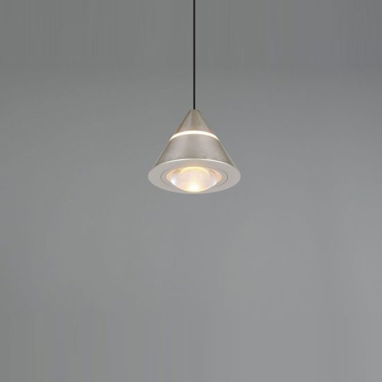 Lampada a sospensione led 7w cct 2300k 3000k 4000k per sala da pranzo moderna conica nichel opaco