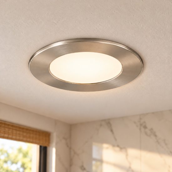 Faretto da incasso per cartongesso led 6w cct 2300k 3000k 4000k ip44 rotondo nichel opaco