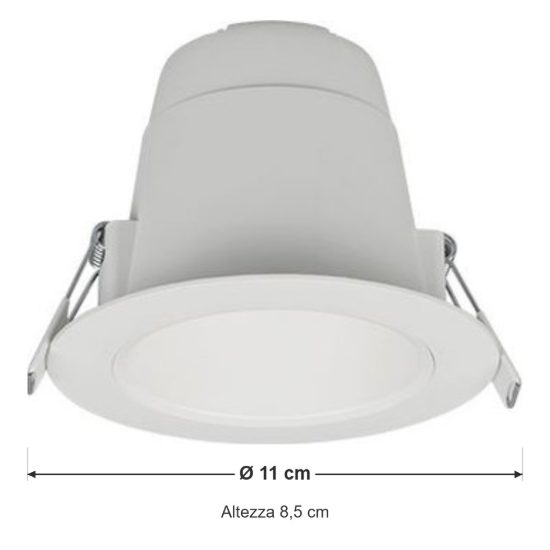 Faretto da incasso per cartongesso led 6w cct 2300k 3000k 4000k ip44 rotondo bianco