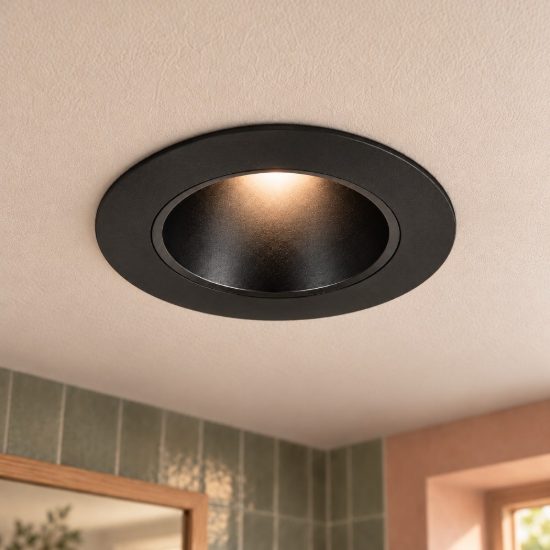 Faretto da incasso per cartongesso led 6w cct 2300k 3000k 4000k ip44 rotondo nero