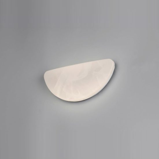 Applique per salotto led 9w 4000k moderna semicircolare con diffusore effetto alabastro