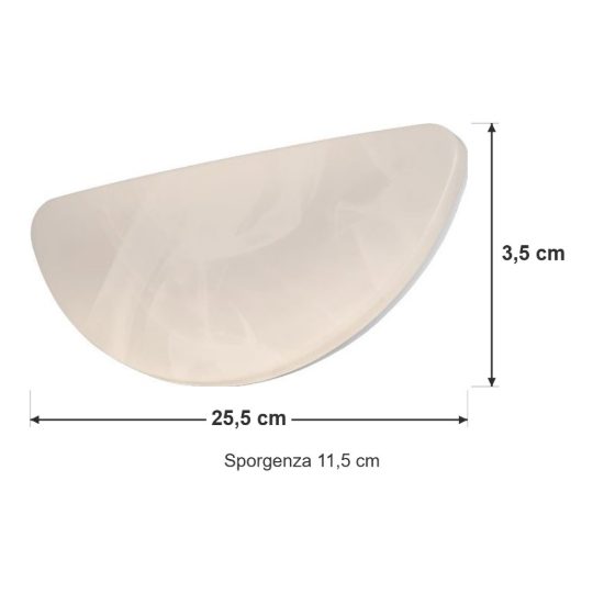 Applique per salotto led 9w 4000k moderna semicircolare con diffusore effetto alabastro