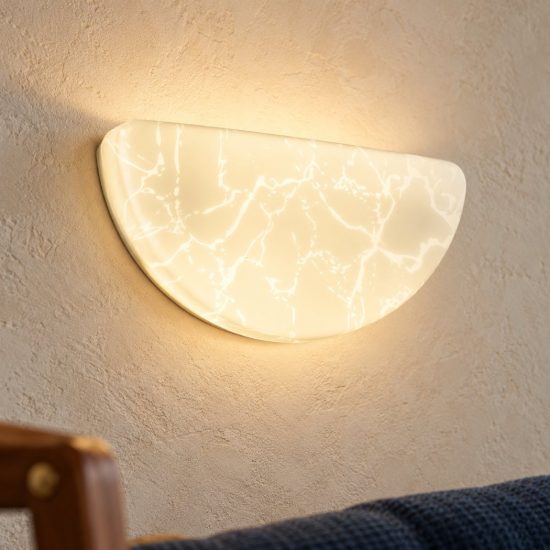 Applique per salotto led 10,5w 4000k moderna con diffusore effetto ghiaccio
