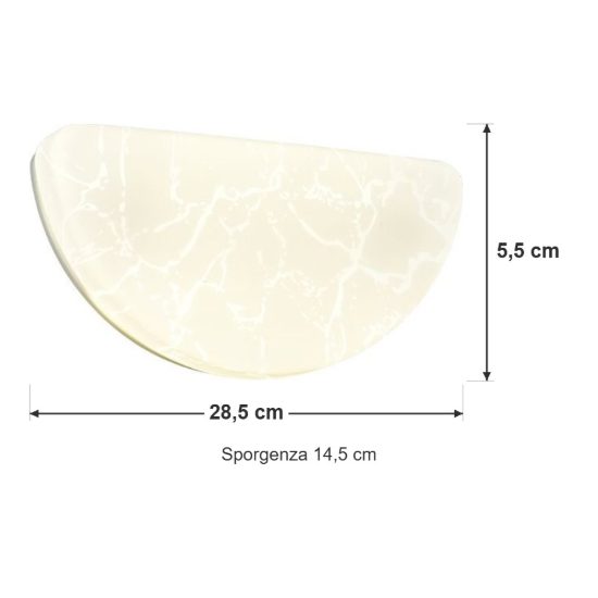 Applique per salotto led 10,5w 4000k moderna con diffusore effetto ghiaccio