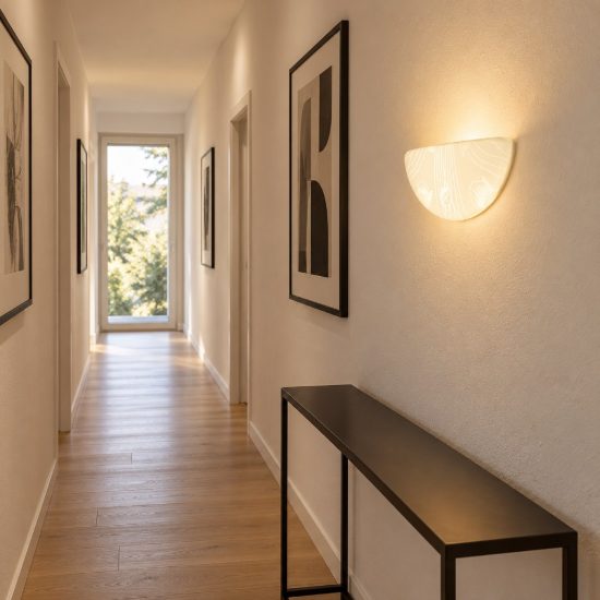 Applique per salotto led 10,5w 4000k moderna con diffusore effetto foglie