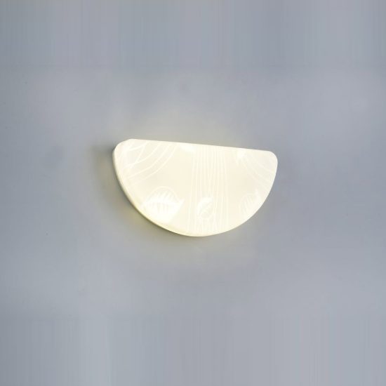 Applique per salotto led 10,5w 4000k moderna con diffusore effetto foglie