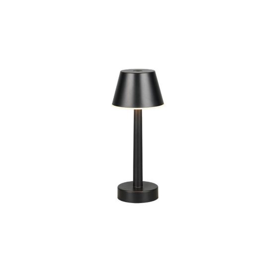 Lampada da tavolino ricaricabile da esterno led 1,5w 3000k touch ip44 moderna nera