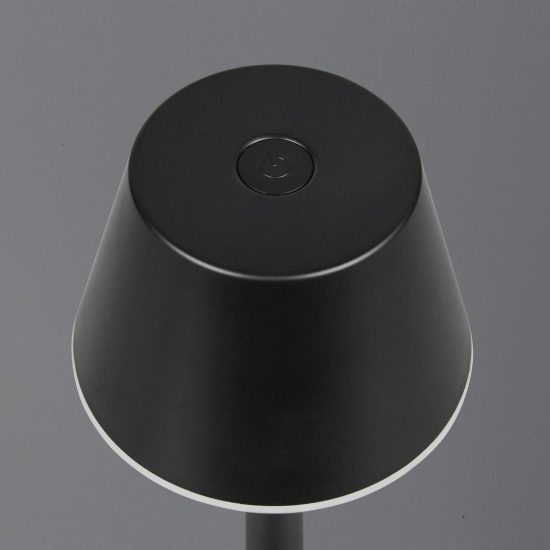 Lampada da tavolino ricaricabile da esterno led 1,5w 3000k touch ip44 moderna nera