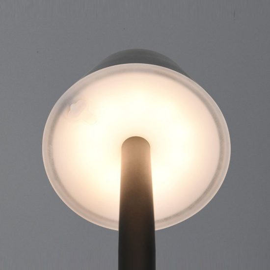 Lampada da tavolino ricaricabile da esterno led 1,5w 3000k touch ip44 moderna nera