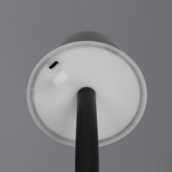 Lampada da tavolino ricaricabile da esterno led 1,5w 3000k touch ip44 moderna nera
