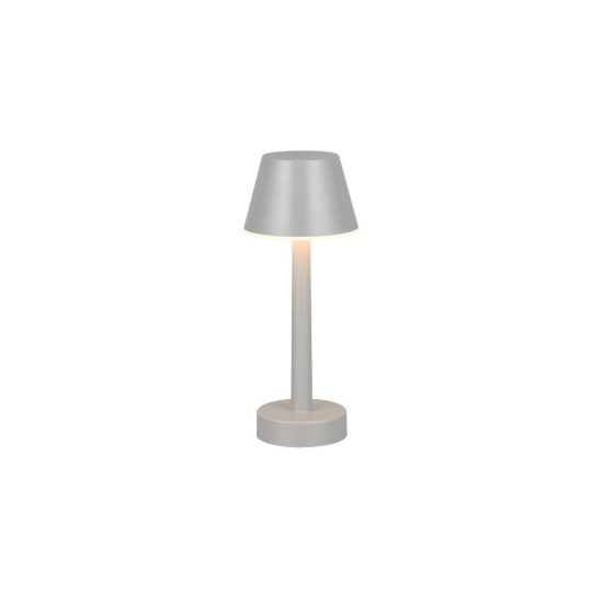 Lampada da tavolino ricaricabile da esterno led 1,5w 3000k touch ip44 moderna grigia