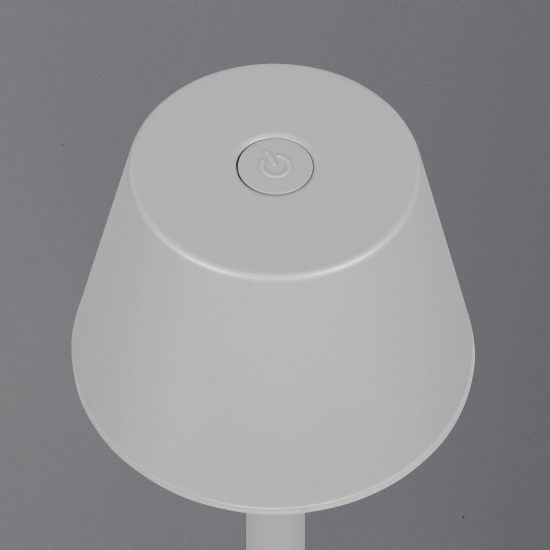 Lampada da tavolino ricaricabile da esterno led 1,5w 3000k touch ip44 moderna grigia