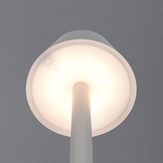 Lampada da tavolino ricaricabile da esterno led 1,5w 3000k touch ip44 moderna grigia