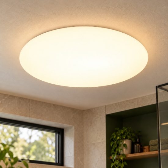 Plafoniera led 9w 3000k ip44 per bagno rotonda bianca con diffusore satinato confezione 20 pezzi
