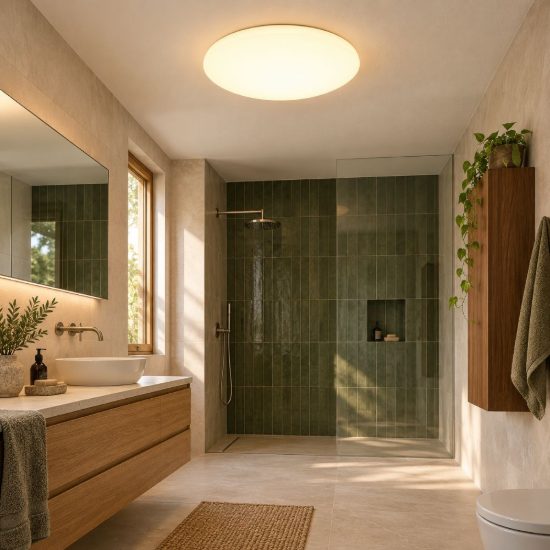 Plafoniera led 9w 3000k ip44 per bagno rotonda bianca con diffusore satinato confezione 20 pezzi