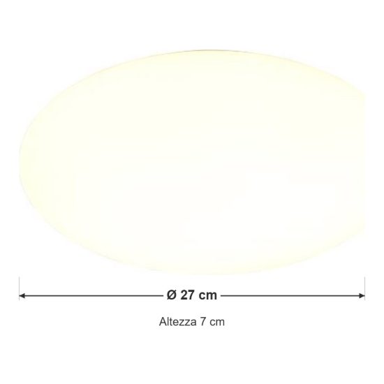 Plafoniera led 9w 3000k ip44 per bagno rotonda bianca con diffusore satinato confezione 20 pezzi