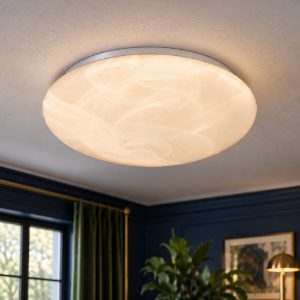 Plafoniera led 12w 4000k moderna rotonda con diffusore effetto alabastro