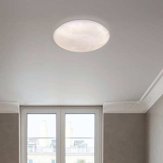 Plafoniera led 23w 4000k moderna rotonda con diffusore effetto alabastro
