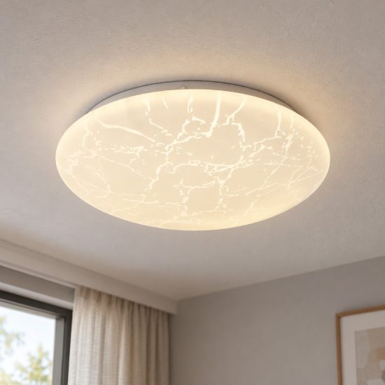 Plafoniera led 16w 4000k moderna rotonda con diffusore effetto ghiaccio