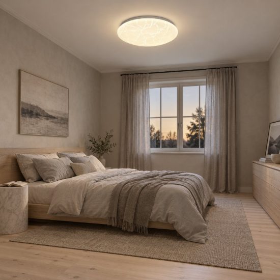 Plafoniera led 24w 4000k moderna rotonda con diffusore effetto ghiaccio