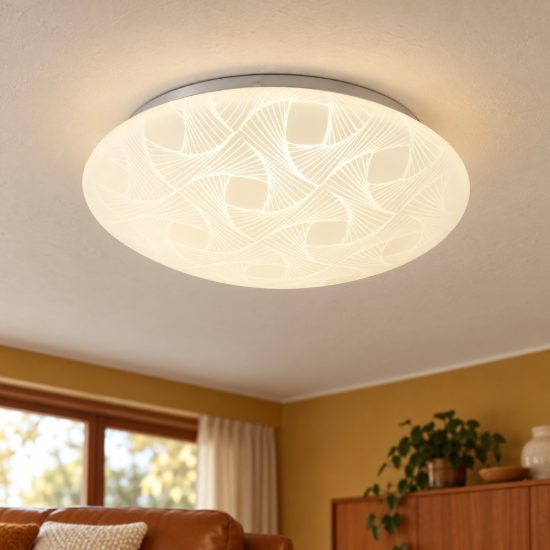 Plafoniera led 24w 4000k moderna rotonda con diffusore effetto rete