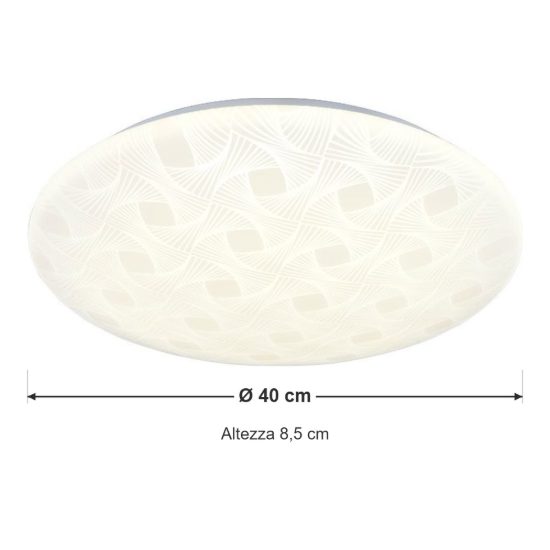Plafoniera led 24w 4000k moderna rotonda con diffusore effetto rete