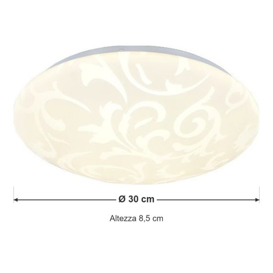 Plafoniera led 16w 4000k moderna rotonda con diffusore effetto giglio