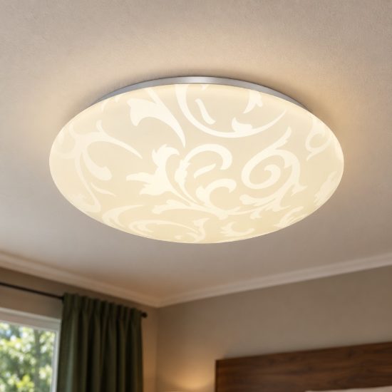 Plafoniera led 24w 4000k moderna rotonda con diffusore effetto giglio