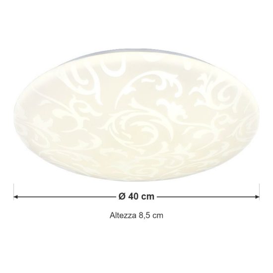 Plafoniera led 24w 4000k moderna rotonda con diffusore effetto giglio