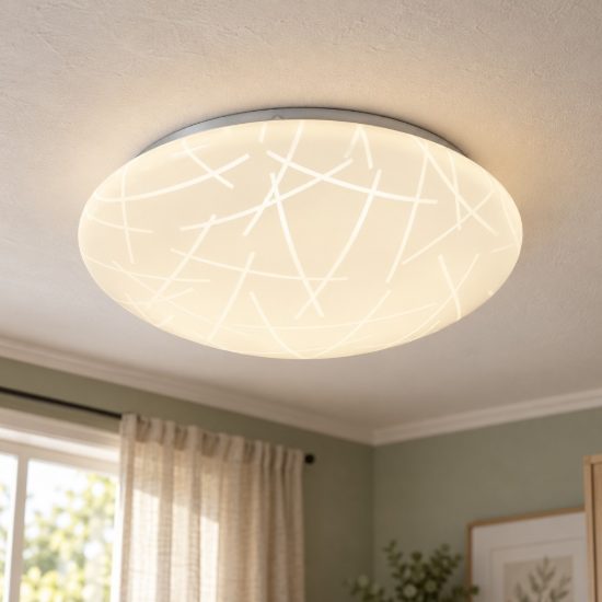 Plafoniera led 16w 4000k moderna rotonda con diffusore effetto bacchette