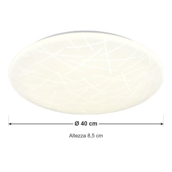 Plafoniera led 24w 4000k moderna rotonda con diffusore effetto bacchette