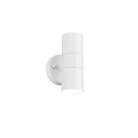 Applique da esterno bi-emissione ip44 moderna bianca in alluminio pressofuso vetro