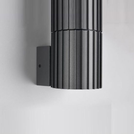 Applique da esterno ip54 moderna cilindrica antracite
