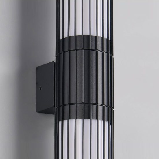 Applique da esterno bi-emissione ip54 moderna cilindrica antracite