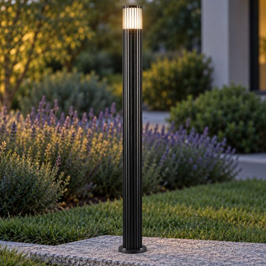Lampione da giardino ip54 moderno cilindrico antracite