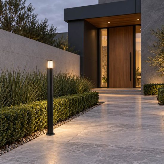 Lampione da giardino ip54 moderno cilindrico antracite