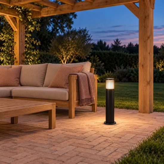 Lampioncino da giardino ip54 moderno cilindrico antracite