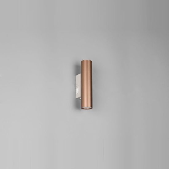 Applique per comodino camera da letto bi-emissione moderna cilindrica caffe con interruttore