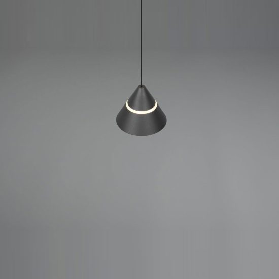 Lampada a sospensione led 7w cct 2300k 3000k 4000k per sala da pranzo moderna conica nera