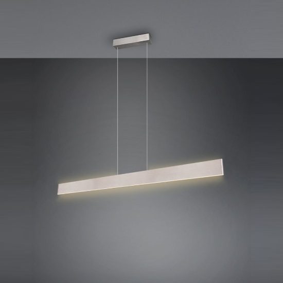 Lampadario lineare led 35w cct 2700k 6000k touch per sala da pranzo bi-emissione nichel opaco