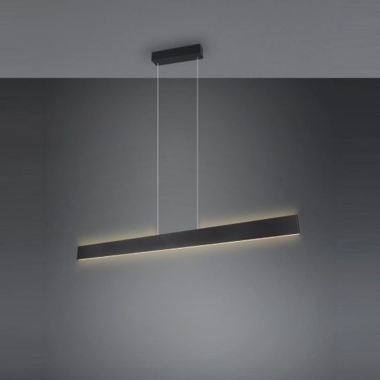 Lampadario lineare led 35w cct 2700k 6000k touch per sala da pranzo bi-emissione nero