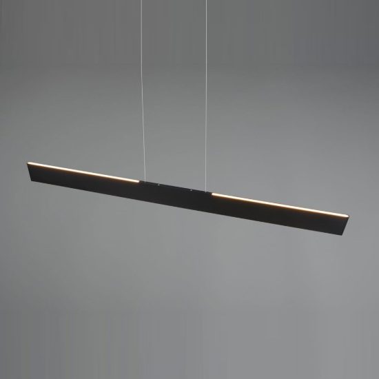 Lampadario lineare led 35w cct 2700k 6000k touch per sala da pranzo bi-emissione nero