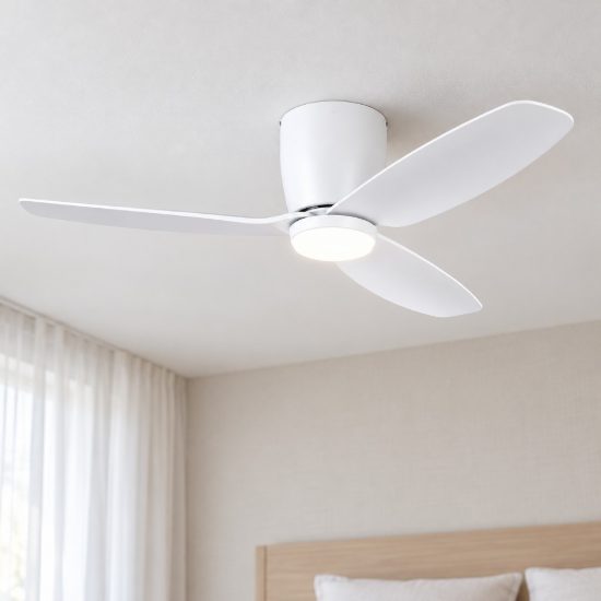 Eglo bavaro ventilatore da soffitto con luce led 12w 4300k con telecomando bianco fino a 20mq
