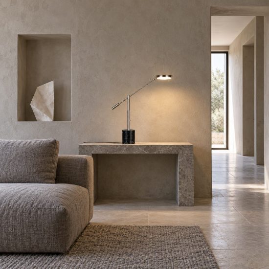 Lampada da tavolo per salotto led 10w cct 2300k 3000k 4000k touch nichel opaco con base in marmo nero