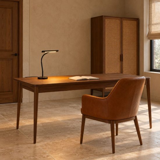 Lampada da scrivania led 4w 3000k per ufficio con braccio flessibile nera