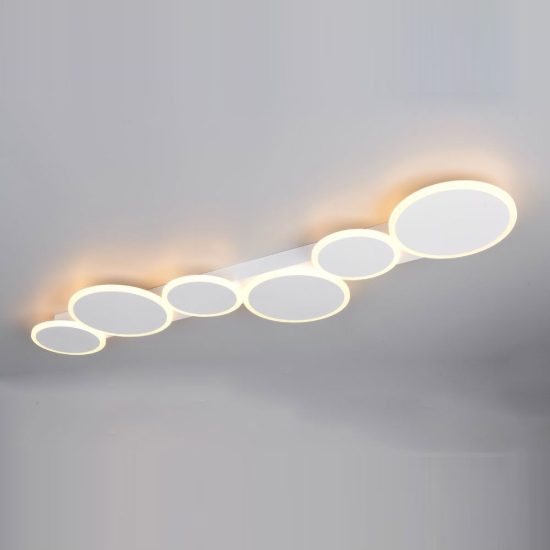Plafoniera led 34w cct 2700k 6500k con telecomando bianca a dischi sovrapposti